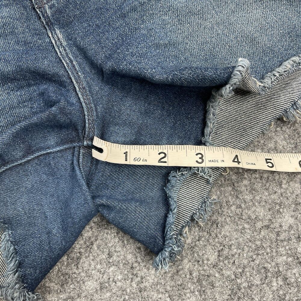 Good American Denim Shorts Size 10/30 High Waist Frayed Hem Stretch GCSBP127SC - Picture 7 of 9